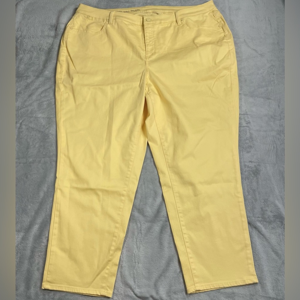 Talbots Jeans 24W Flawless Slim Ankle Curvy Yellow‎ Slimming Stretch